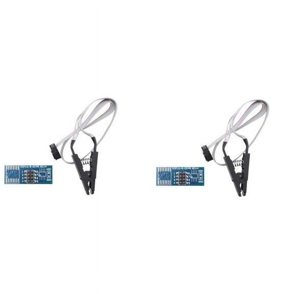 2X SOIC8 SOP8 Flash Chip IC Test Clips Socket Adapter Programmer BIOS/24/25/93,2x clip 2x cable 2x adapter board,as shown
