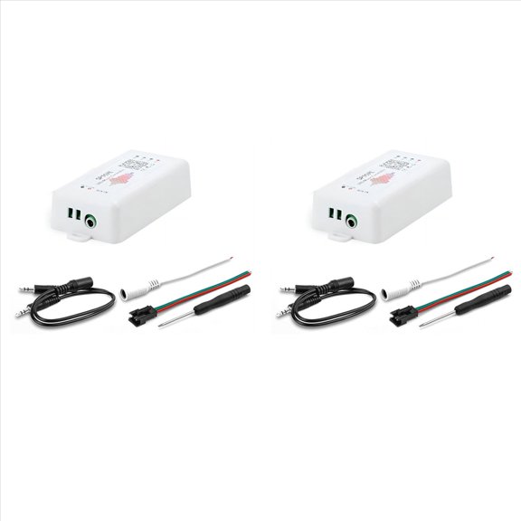 2X SP107E DC5-24V LED Music Controller with Wireless Bluetooth-Compatible SPI Full Color Control By Phone APP