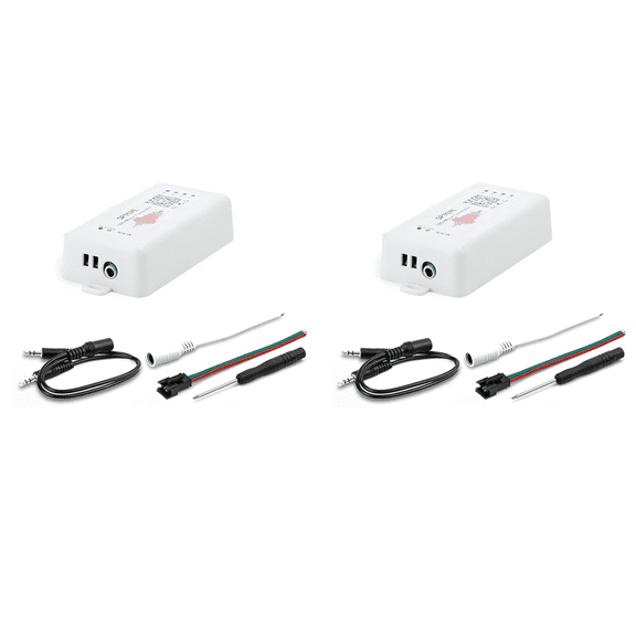 2X SP107E DC5-24V LED Music Controller with Wireless Bluetooth-Compatible SPI Full Color Music Control By Phone APP