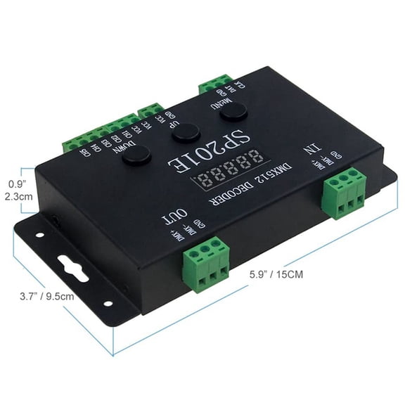 2X SP201E DMX512 WS2812B WS2811 to SPI Controller Decoder,Support Multiple ICs