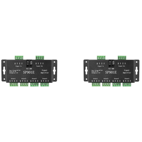 2X SP901E LED Pixel SPI Signal Amplifier Repeater Addressable LED Strip and Dream Color Programmable LED Panel