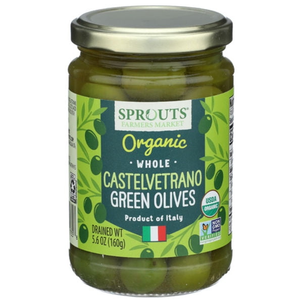 2X - SPT Organic Castelvetrano Whole Green Olives 5.6 oz Package May Vary