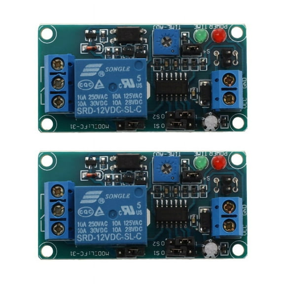 2X SRD-12VDC-SL-C NC Timer with 12V DC Timing Control,2 x Timer,Blue