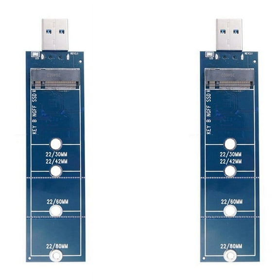 2X SSD M2 to USB Adapter M.2 to USB Adapter B Key M.2 Protocol SSD Adapter NGFF to USB 3.0 SSD Card,2 x Adapter Card,blue