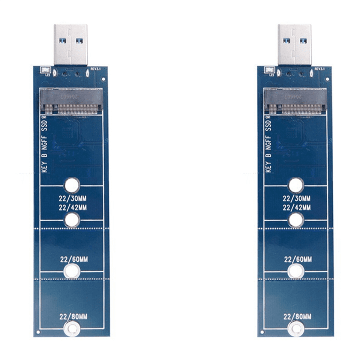 2X SSD M2 to USB Adapter M.2 to USB Adapter B Key M.2 SATA Protocol SSD Adapter NGFF to USB 3.0