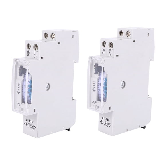 2X SUL180a 15 Minutes Mechanical Timer 24 Hours Programmable Din Rail Timer Time Switch Relay Analysis Instruments New,2 * Timer Switch 2 * Instruction manual,Grayish white