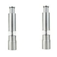 2X Salt and Pepper Grinder Stainless Steel Push Button Silver for