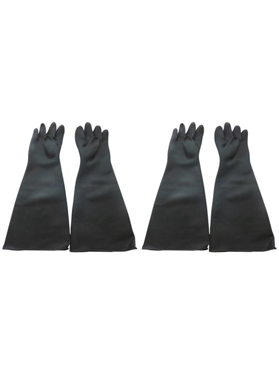 2X Sand Blasting Gloves for Sandblast Cabinet Gloves 60x20cm,2 x pair of sandblasted gloves,black
