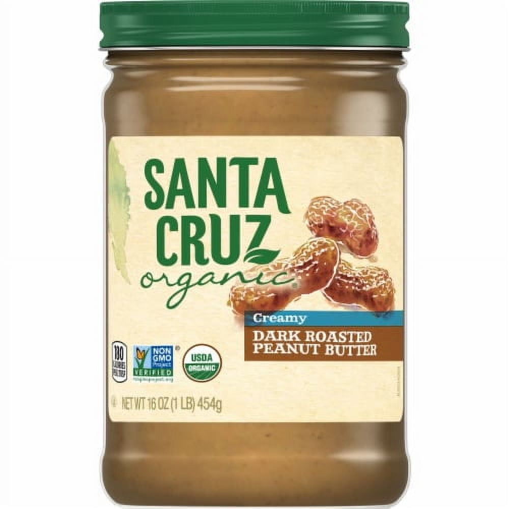 2X-Santa Cruz Organic Dark Roasted Creamy Peanut Butter - 16 oz
