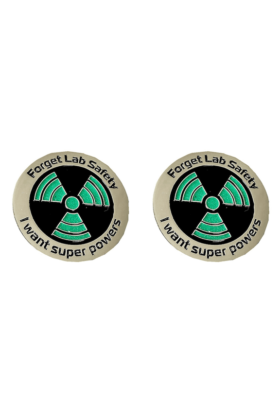 2X Science Enamel Pin - Glow in the Dark Forget Lab Safety I Want Super Powers Lapel Hat Funny