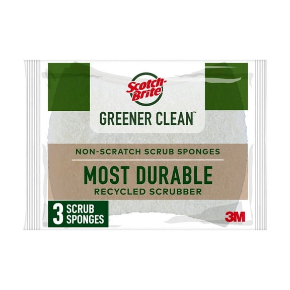 2X - Scotch-Brite Greener Clean Non-Scratch Scrub Sponges - 3ct