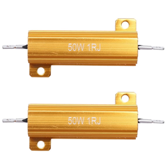 2X Screw Tab Wirewound Aluminium Resistor 1 Ohm 5% 50 Watt