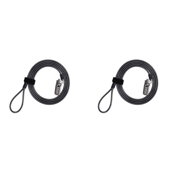 2X Security Anti-Theft Combination Laptop Notebook Cable Lock 4 Digit Password Lock,2 x combination lock 6 x gaskets,Black