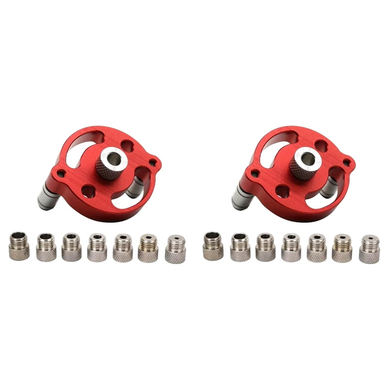 2X Self-Centering Dowel Jig, Handheld Drill Guide for Straight Holes, Wood Panel Hole Punch Locator Tool