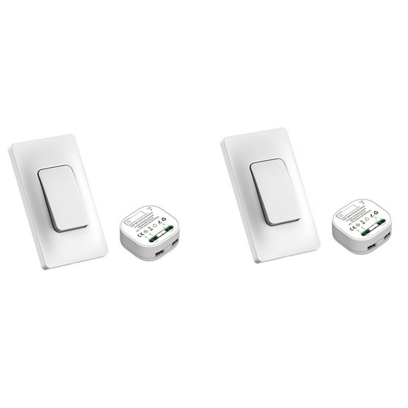 2X Self Powered Wireless Light Switch and Receiver Kit Remote Control Wall Switch Lighting Fixtures