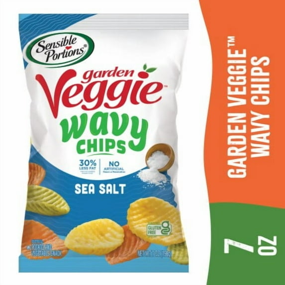 2X - Sensible Portions Sea Salt Garden Veggie Wavy Chips-7 oz
