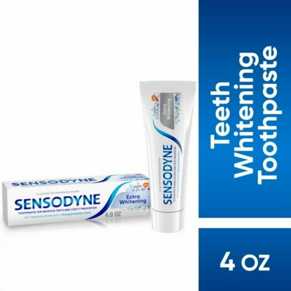 2X - Sensodyne, Toothpaste For Sensitive Teeth and Cavity Protection, Extra Whitening 4 oz