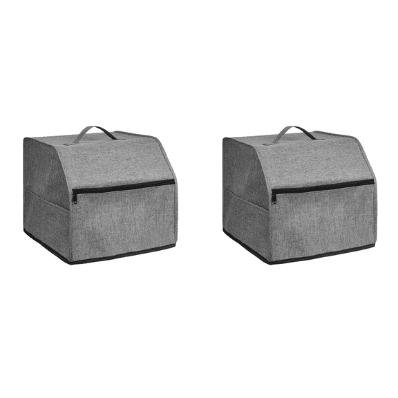 2X Serger Machine Cover with Pockets Sewing Machine Dust Cover for Most Standard Sergers,Overlock Machine Cover,2 x Sewing Machine Cover,Grey