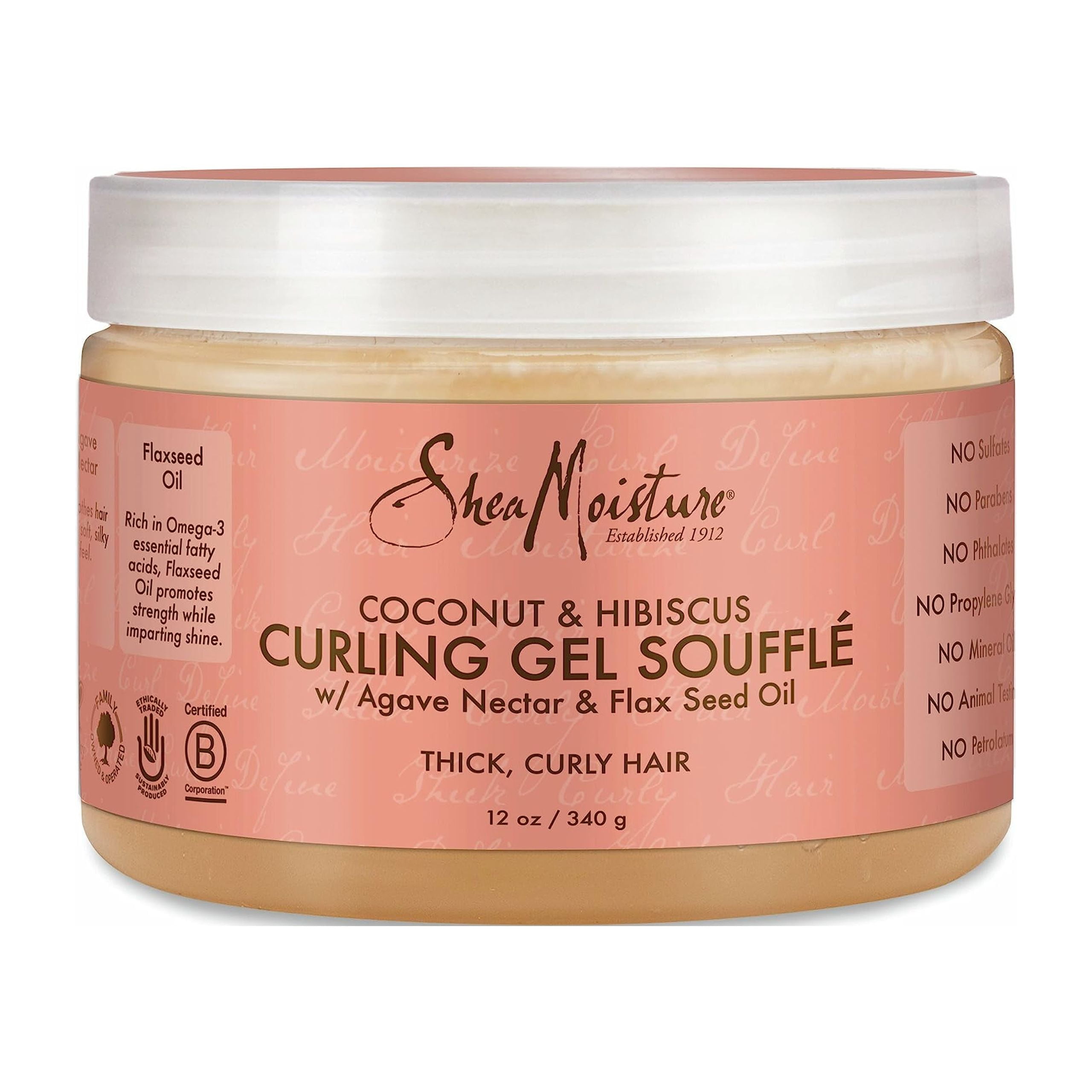 Sheamoisture 2X - Sheamoisture Curling Gel Souffle For Thick, Curly Hair Coconut , Hibiscus To Moisturize And Protect Hair 12 Oz