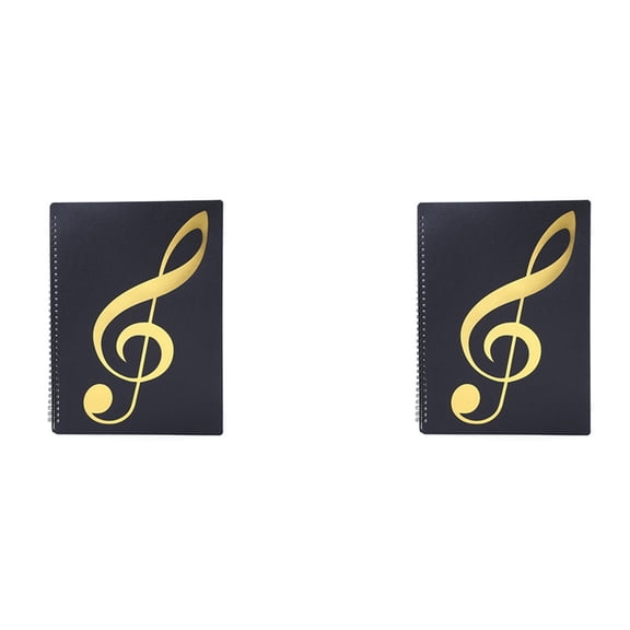 2X Sheet Music Folder, 60 Pages, Music/Holder,Fits Letter Size A4, Writable & Detachable Choir Folder (Black)