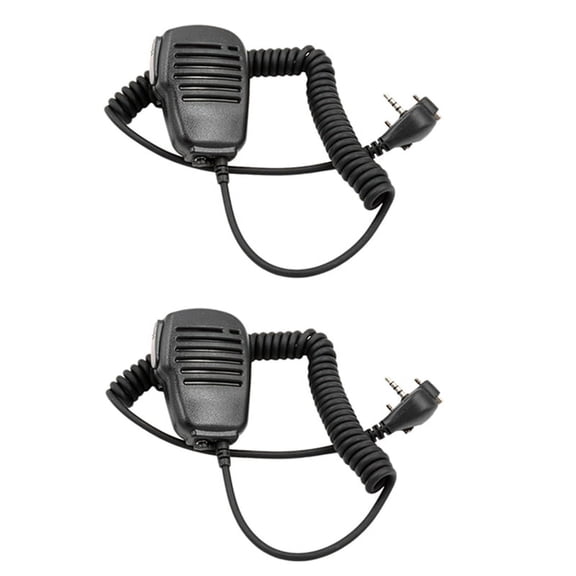2X Shoulder Speaker Microphone Hand Mic with PTT for  Standard Portable Two-Way Radio VX-231 EVX-531 VX-160