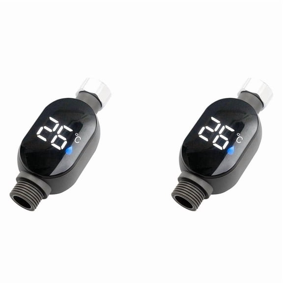 2X Shower Temperature Meter Led Digital Display Instant-Read Temperature Gauge for Bath Waterproof Bath Thermostat