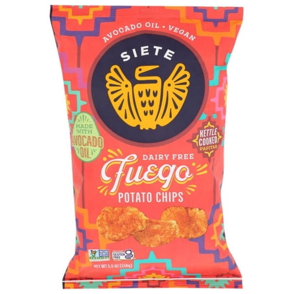 2X - Siete Fuego Kettle Cooked Potato Chips 5.5 oz Package May Vary