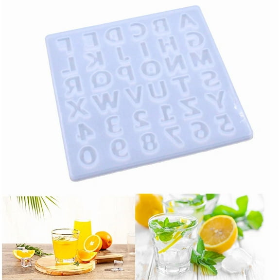2X Silicone Large Ice Cube Mold Mould Tray Maker Diy Alphabet Grids Kitchen Bar