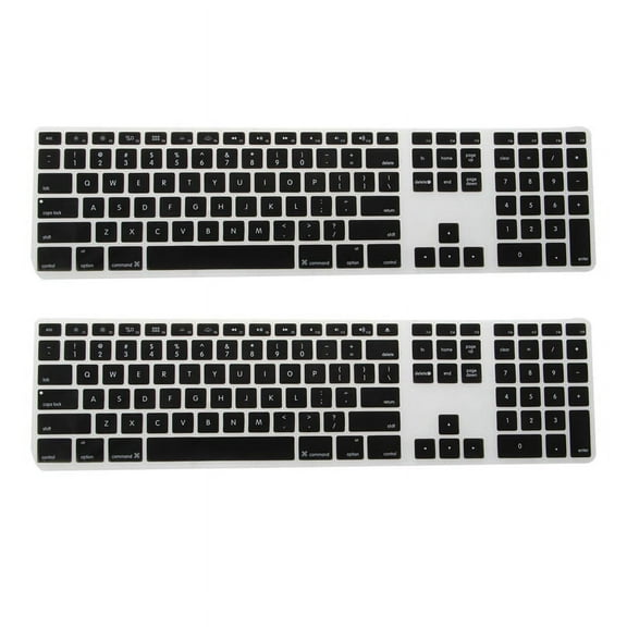 2X Silicone Thin Keyboard Skin Cover Protector with Numeric Keypad for Black