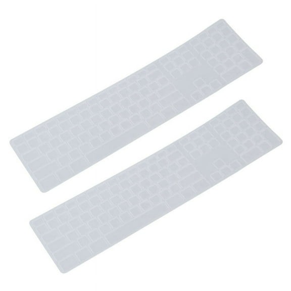2X Silicone Thin Keyboard Skin Cover Protector with Numeric Keypad for Transparent,2pcs x keyboard protective case,Transparent