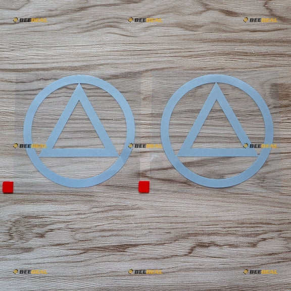 2X Silver 4" Alcoholics Anonymous AA Symbol Decal Sticker Car Vinyl