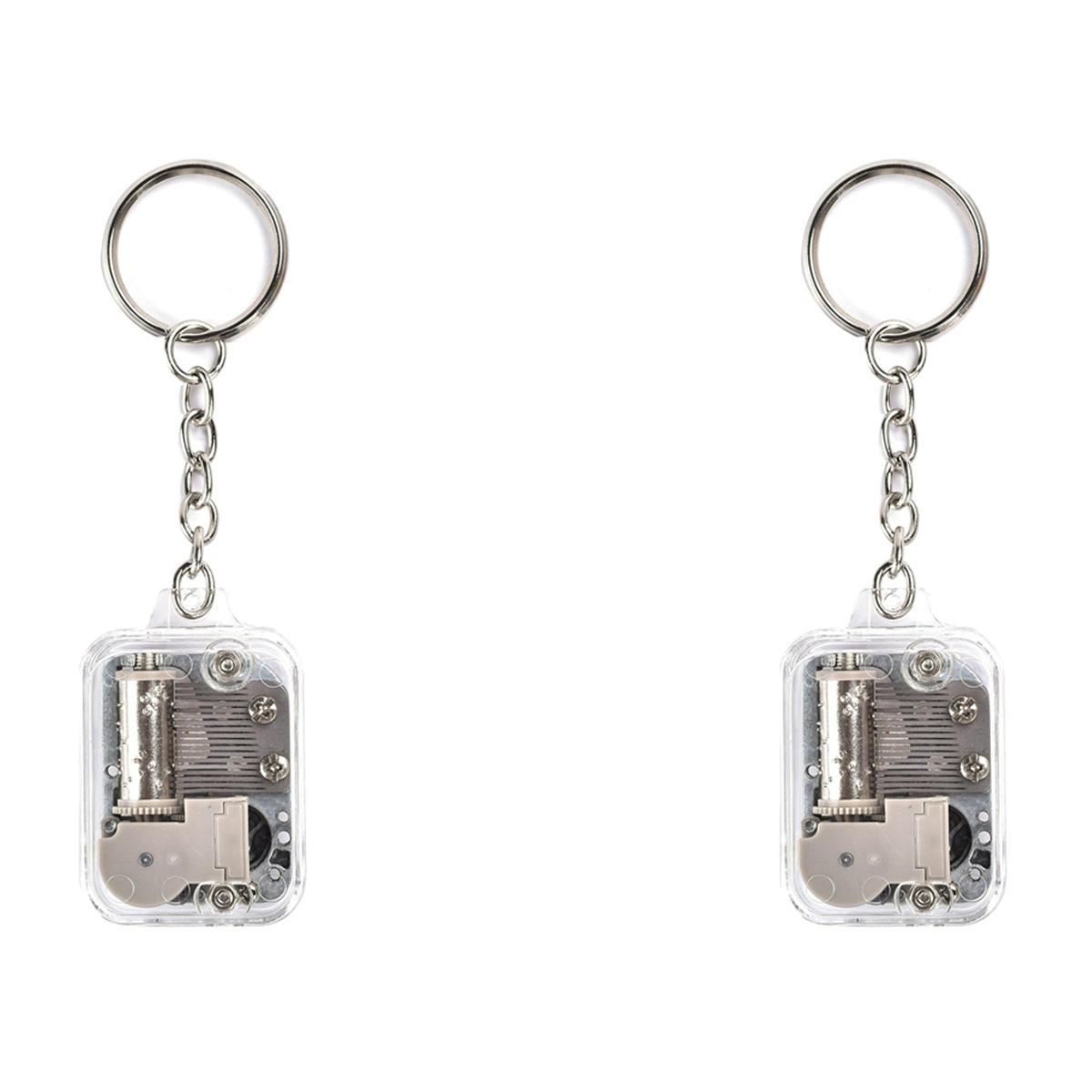 2X Silver Music Box DIY Play Set 18Tones Mechanical Metal Music Boxes for Child XMAS Gifts