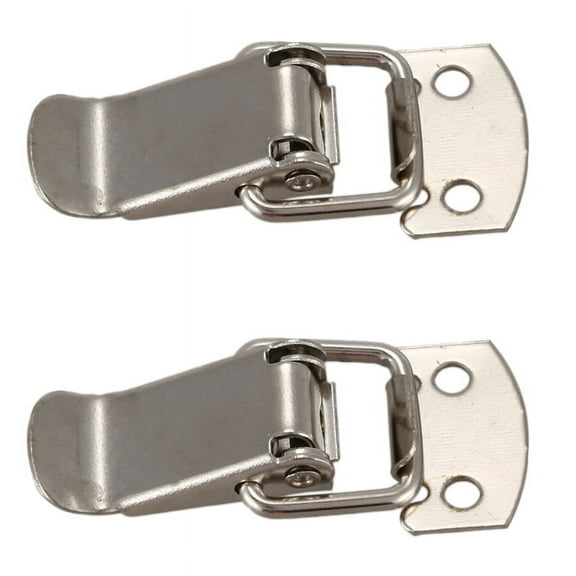 2X Silver Tone Metal Toggle Draw Latch Straight Loop Catch 1.6 inch,2 x Toggle Draw Latch 2 x Toggle Latch Strike,silver