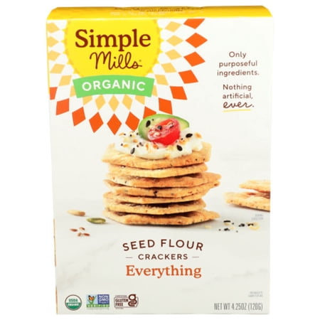 2X - Simple Mills Organic Everything Seed Crackers 4.25 oz Package May Vary