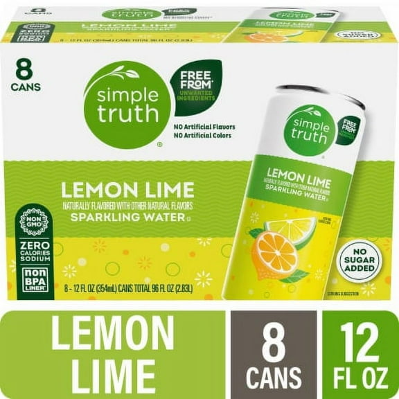 2X - Simple Truth Lemon Lime Sparkling Seltzer Water Cans