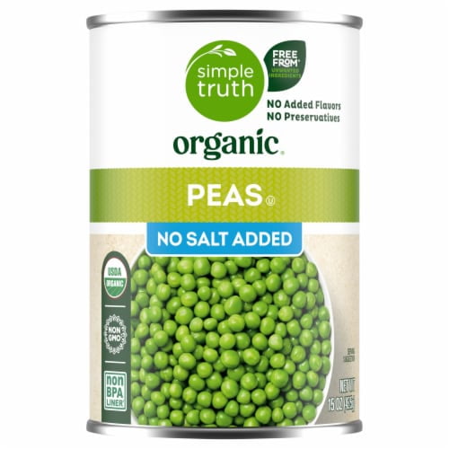 2X-Simple Truth Organic No Salt Added Sweet Peas - 15 oz
