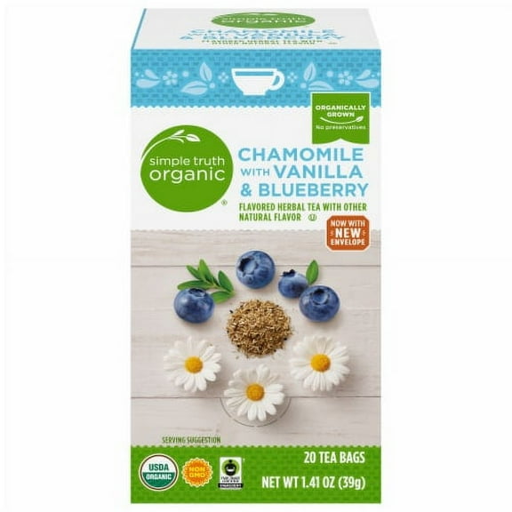 2X - Simple Truth Organic Vanilla & Blueberry Chamomile Herbal Tea
