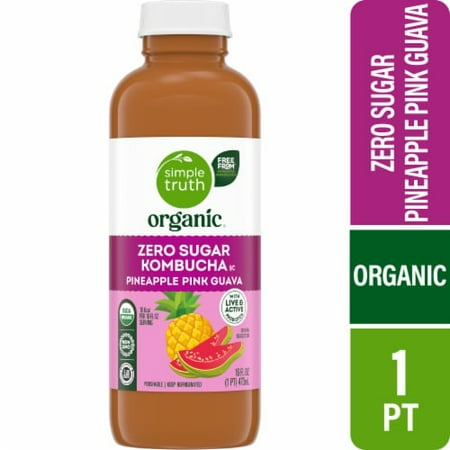 Simple Truth Organic Zero Sugar Pineapple Pink Guava Kombucha