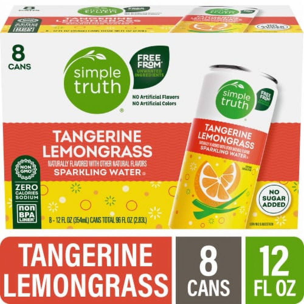 2X - Simple Truth Tangerine Lemongrass Sparkling Seltzer Water Cans