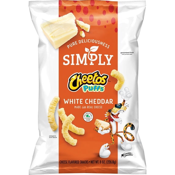 2X - Simply Cheetos Puffs White Cheddar Cheese Flavored Snacks, 8 Ounce