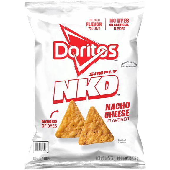2X Simply NKD Nacho Cheese Flavored Tortilla Chips, 18.375 oz.