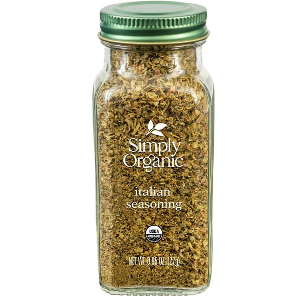 2X - Simply Organic Italian Seasoning, 0.95 Ounce, Organic Herbs, Oregano, Majoram, Thyme, Rosemary, Basil, Sage, Kosher, Nongmo