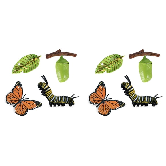 2X Simulation Life Cycle Figurine of A Butterfly Growth Cycle Insect Animals Educational Biology Science Toy,2 x larva model 2 x caterpillar model 2 x pupa model 2 x butterfly model