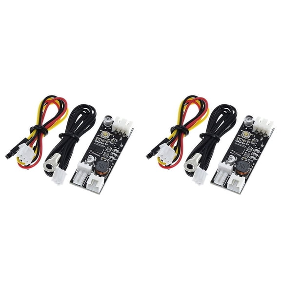 2X Single 12V 0.8A DC PWM 2-3 Wire Fan Temperature Control Speed Controller Chassis Computer Noise Reduction Module