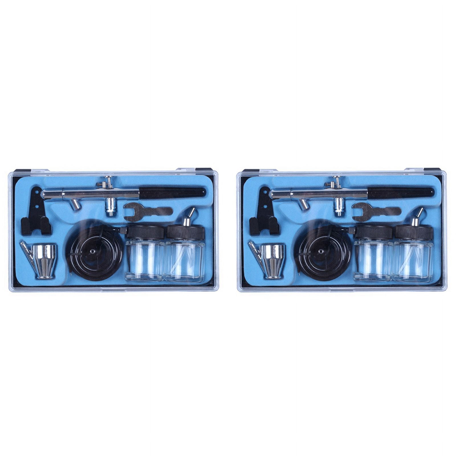 2X Siphon Feed Dual Action 0.35mm Airbrush Kit Tool Air Brush for Makeup Cake Art Painting Temporary Body