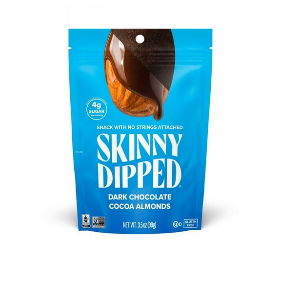 Pack of 2 SkinnyDipped Dark Chocolate Cocoa Almonds, 3.5 oz (packaging may vary)