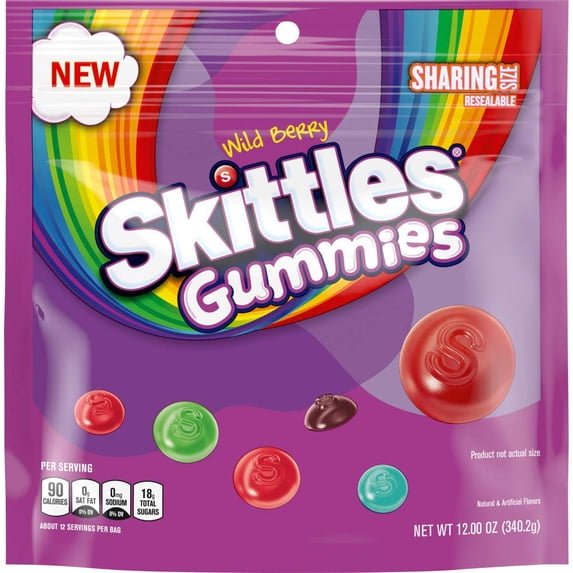 2X - Skittles Wild Berry Gummy Candy, 12 Oz Sharing Size Bag