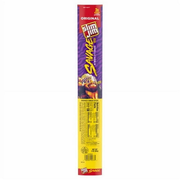 2X - Slim Jim Original Savage Size Meat Stick Meat Snack