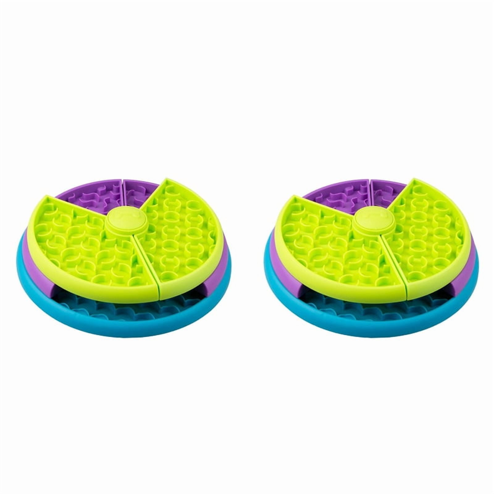 2X Slow Feeder Dog Bowl 3 Levels, Reduces Boredom and Anxiety Dog Food Puzzle Feeder, Non-Slip Interactive Dog Feeder,2 x Dog Bowl,Photo Color