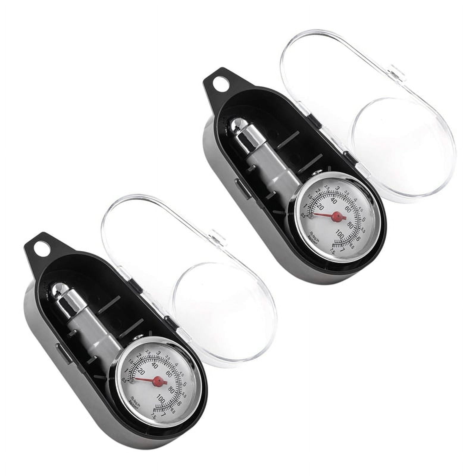 2X Small Tire Pressure Gauge 10100PSI, Accurate Mechanical Zinc Gage for Motorcycles,,SUV ATV